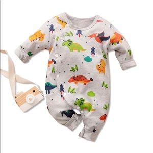 PatPat Grey Dinosaur Jumpsuit 9-12 mo